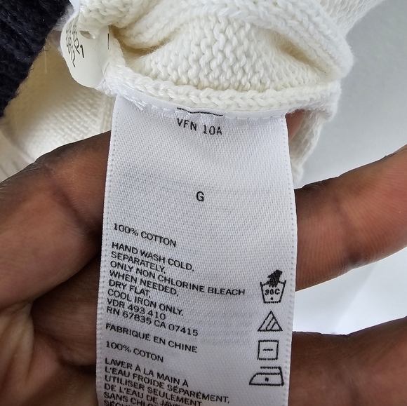 NAUTICA Sweater Mens Sz L Tan V-Neck Chunky Knit Granpa Core Eclectic New - Picture 6 of 7